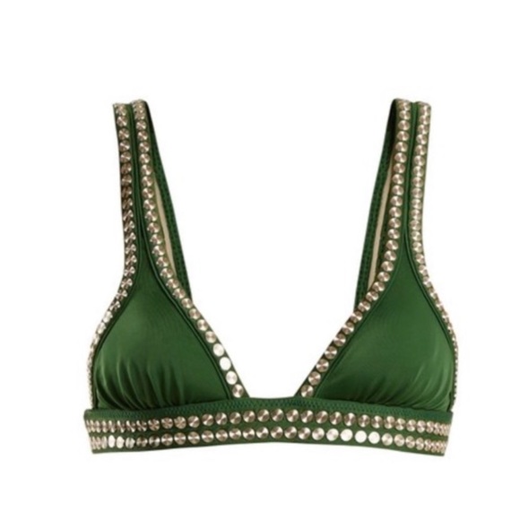 Norma Kamali Stud Sage Green Bikini TOP & BOTTOM Set (Both size medium) - Picture 3 of 6